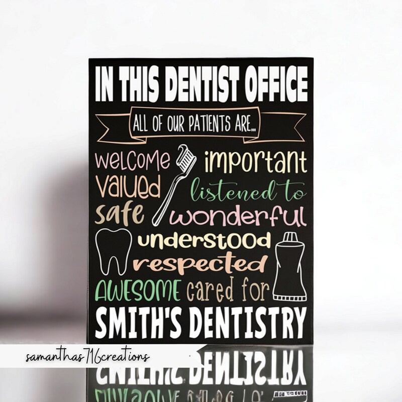 Dentist Office Personalized Painted Canvas Wall Sign